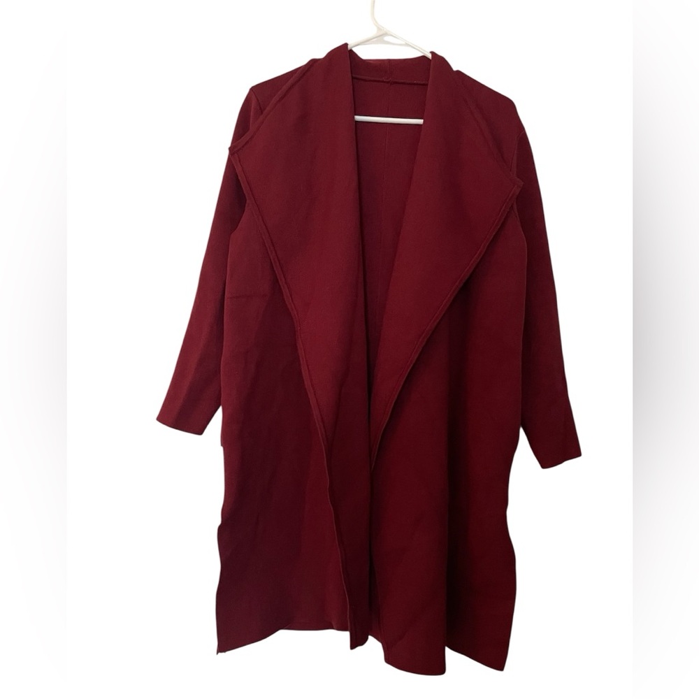 Burgundy Knit Open Cardigan Large - Picture 4 of 9